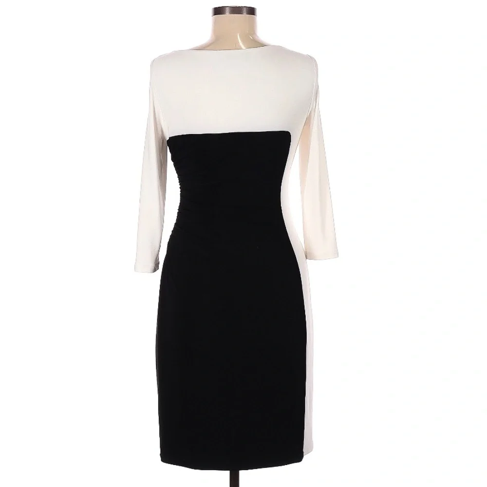 NWT Lauren Ralph Lauren Petite Women's Little Black & White Dress 6P - Picture 2 of 2